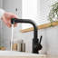 Robinet de salle de bain noir rétractable - pivotant sur 360 °, rempli de céramique, lavabo à poignée simple moderne et de cuisine avec lavabos classiques-1770893964