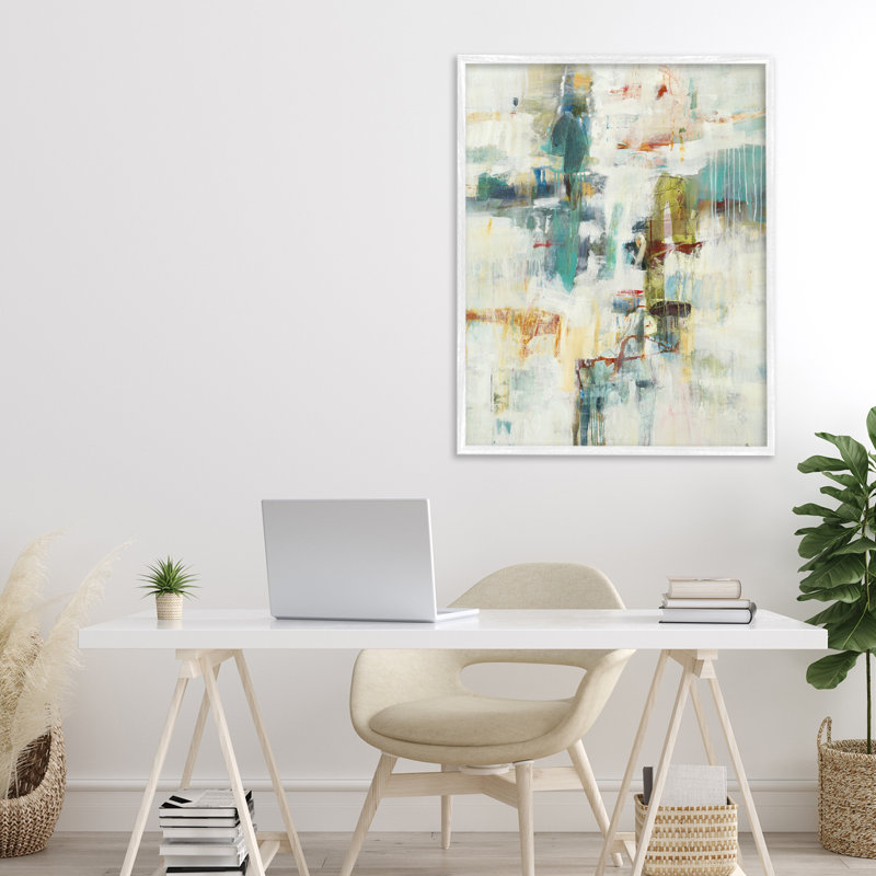 Giclée dynamique encadrée, conception par Lisa Ridgers, Giclée encadrée blanc bord de mer, H 30 po x l 24 po