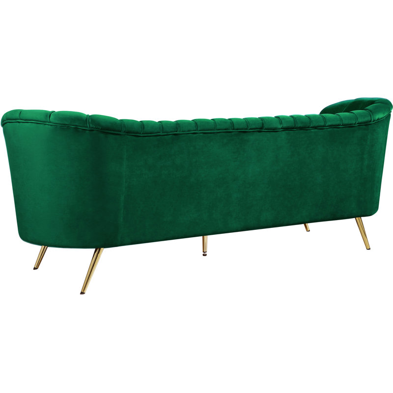 Canapé en velours 88 po Margo, Velours vert