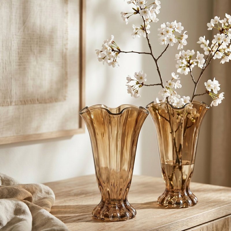 Ensemble de 2 vases en verre 6,1 x 9,1 po