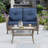 Mertis 2 Pieces Rattan Patio Conversation Set with One Seat & One Table-810420900