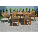 Monterey Outdoor 7 - Piece Teak Dining Set with Cushions