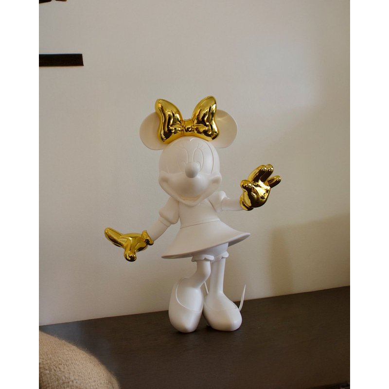 Minnie Mouse WELCOME, 14" H x 11" W x 6" D, White/Gold, Plastic