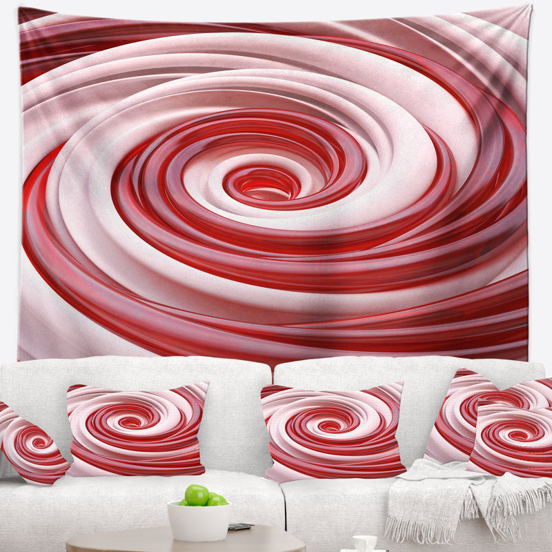 Abstrait magnifique tapisserie en spirale de canne à sucre, H 50 po x l 60 po