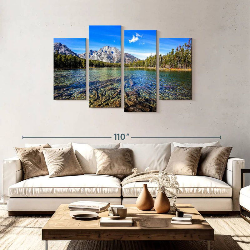 Lac devant Grand Teton, H 48 po x l 75 po