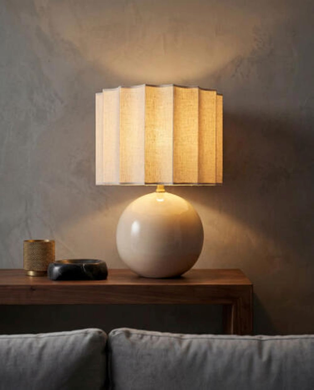 Laroche Ceramic Table Lamp, Taupe