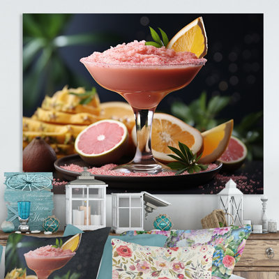 Cocktails Pink Peachy Bellini  - Cocktails Metal Wall Art MT133111