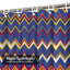 Rideau de douche à motif rétro à chevrons bleu marine et style rétro avec 12 crochets-1495071583