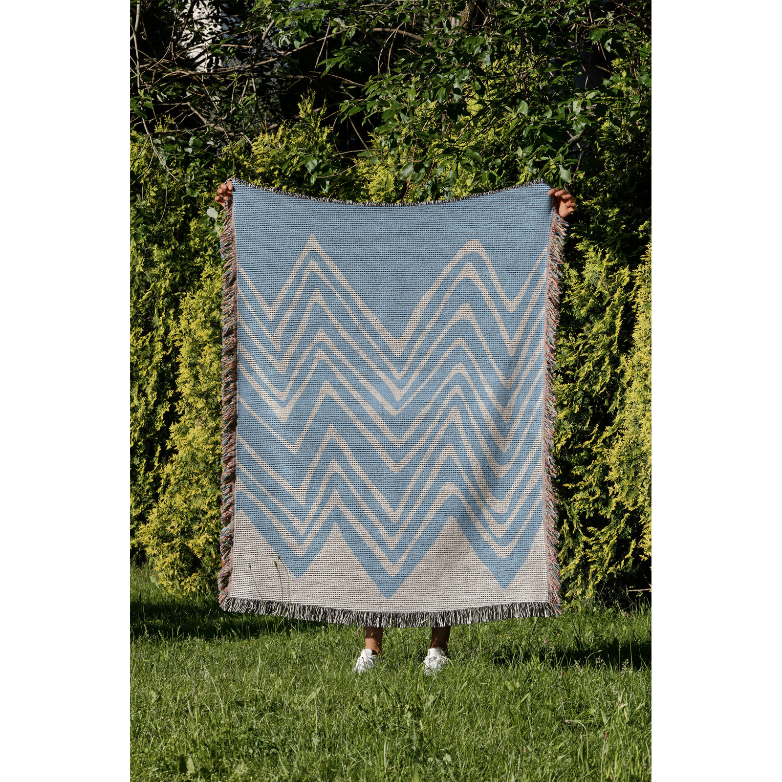 Addai Throw Blanket, Light Blue, 60" H x 60" W (Throw)