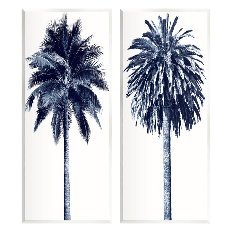 Ensemble d'art mural moderne sur toile 2 pièces Modern Modern Palms par Devon Davis, H 17 po x l 14 po x P 0,5 po, Bois