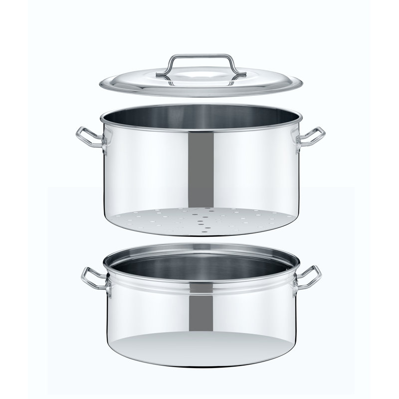 Concord Polished Stainless Steel 40 Quart Stock Pot with Lid