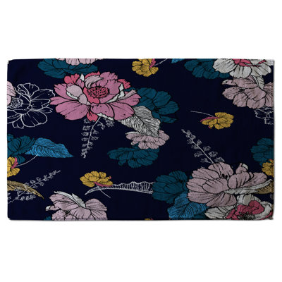 Cotton Floral Waffle Kitchen Towel