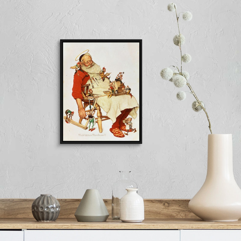 Art mural sur toile Norman Rockwell, H 16 po x l 13 po x P 1,75 po, Cadre flottant noir