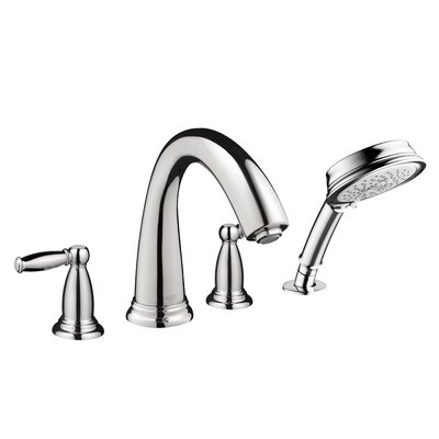 Swing C Double Handle Deck Mounted Roman Tub Faucet Trim with Diverter and Handheld Shower -  Hansgrohe, 6132000