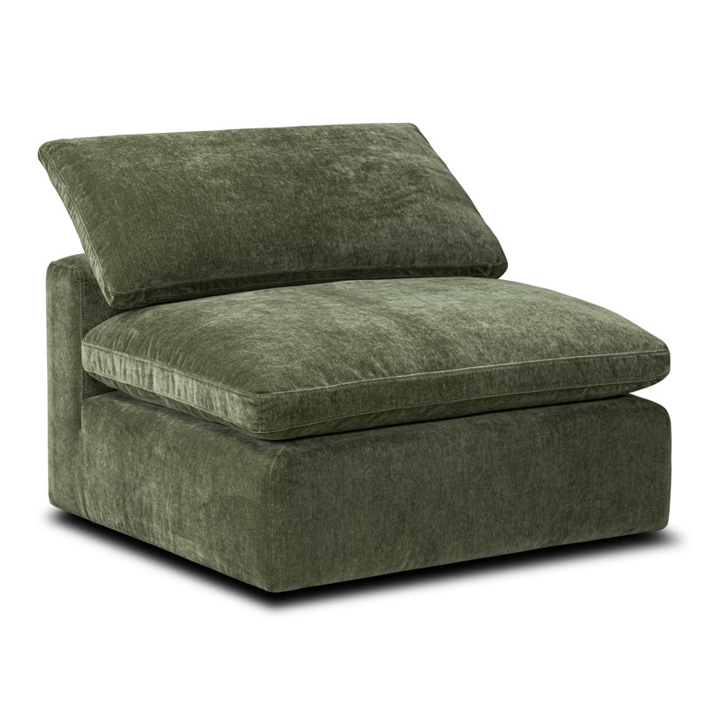 Cape 5 - Piece Modular Upholstered Chaise L-Sectional, Sagano Green Fabric