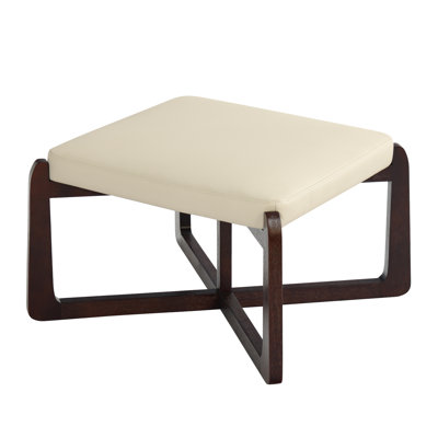 24" Wide Faux Leather Upholstered Square Ottoman