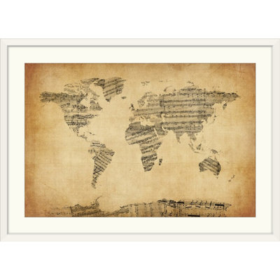 Francy «Map Of The World Map From Old Partition» par Aniesha, impression