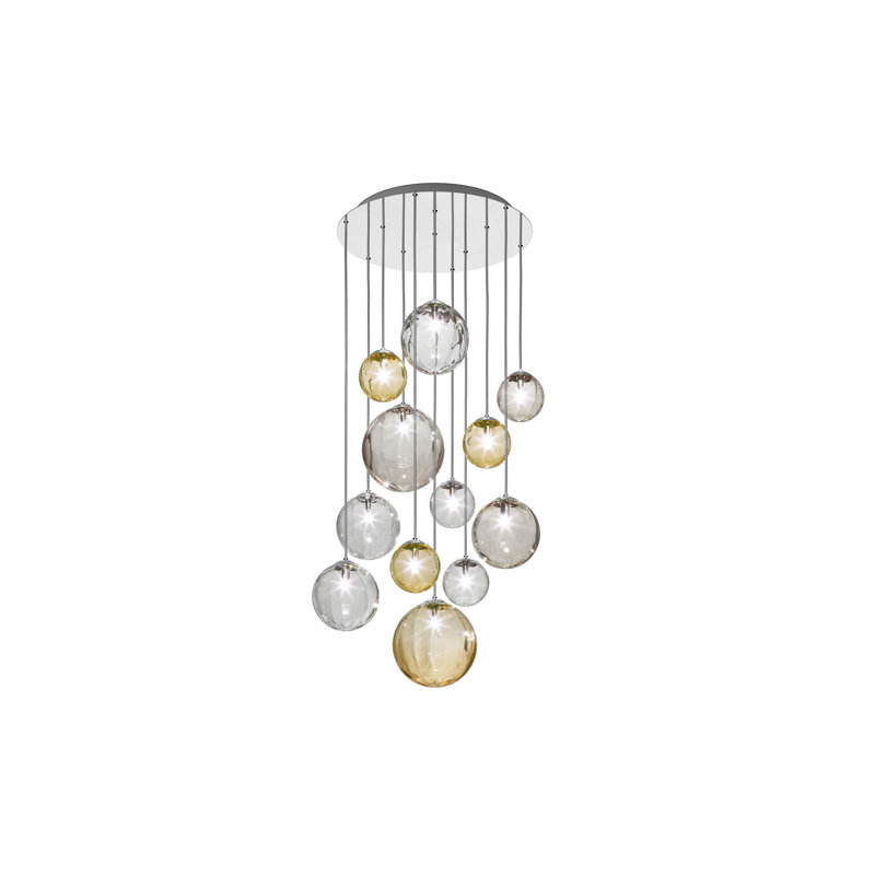 Puppet 12 - Light Pendant, Crystal Transparent;Smoky Transparent, Glossy Chrome