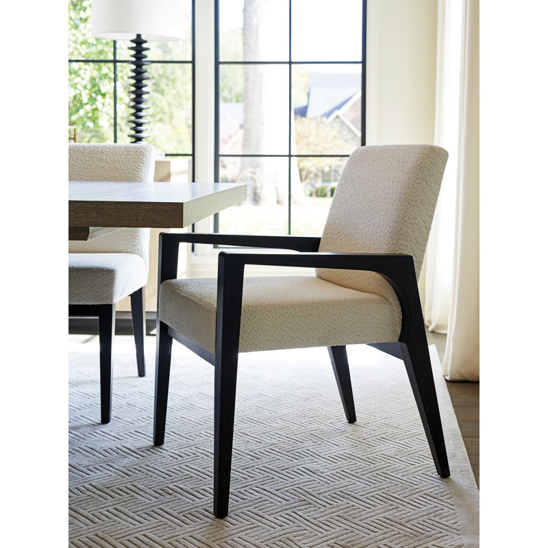 Chaise avec accoudoirs rembourrée Zanzibar Latham, Blanc