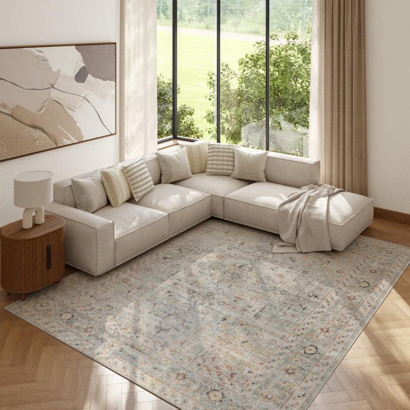 Tapis oriental en plastique polypropylène Kalup, Rectangle 8 pi x 9 pi 10 po
