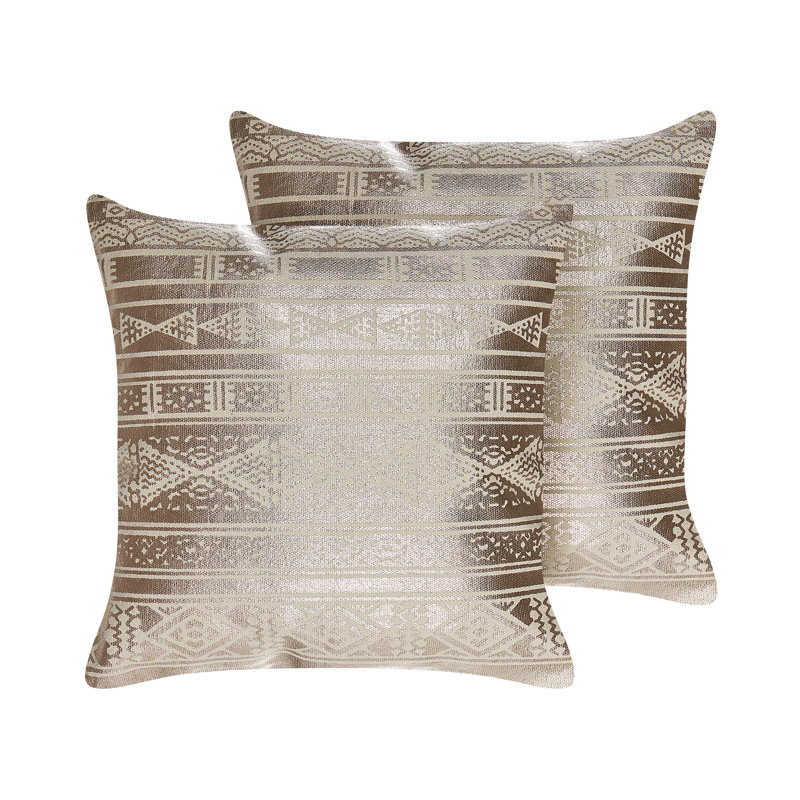 Gracemont Geometric Square Cushion, Rose Gold