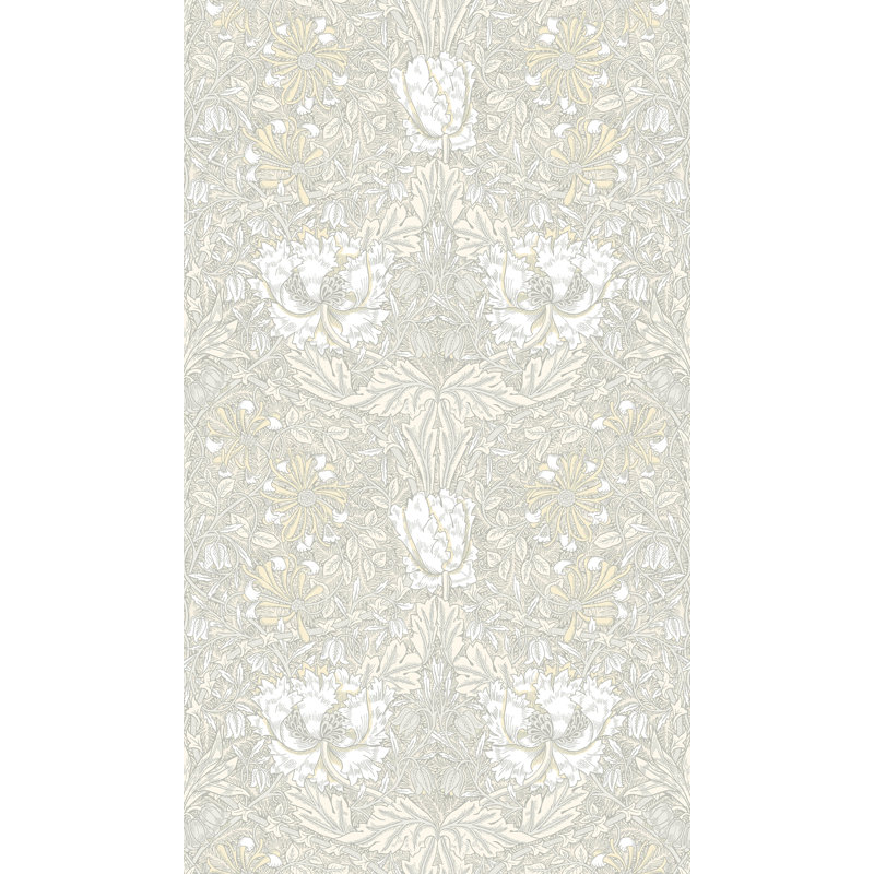 Mamadou Ogee Flora 10.05 m x 53 cm Matte Wallpaper Roll, Taupe/Cream