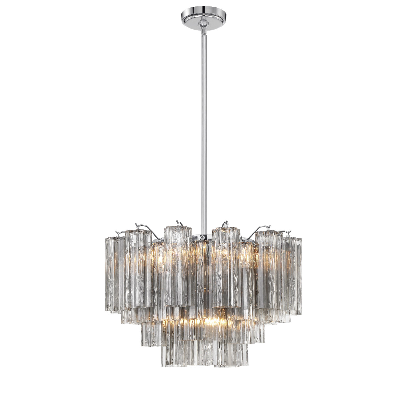 Arras 9-Light Chandelier, Polished Chrome, Black, 14.25" H x 22" W x 22" D