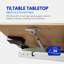 Akim 70cm W Laptop Standing Desk with Tilting Top & Rechargeable Battery and Two-Way Installation-883274947