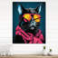 Horloge murale moderne Cool Cat avec lunettes de soleil jaunes-99638531