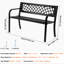Banc d'extérieur en métal de 46 pouces de long, capacité de 480 lb et siège confortable pour la terrasse, banc de porche avant, construction, pour les espaces