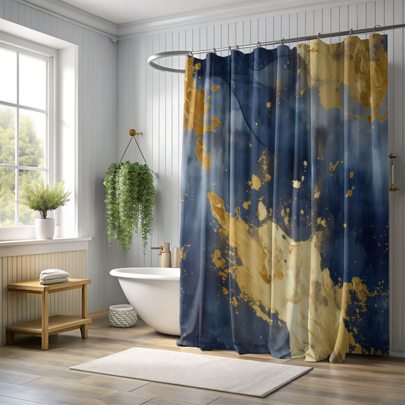 Rideau de douche Gold Grunge - Premium, H 74 po x l 71 po