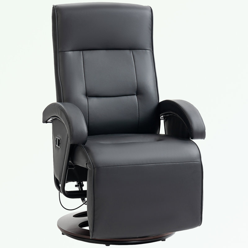 Candi Upholstered Home Theater Seating, Black Faux Leather