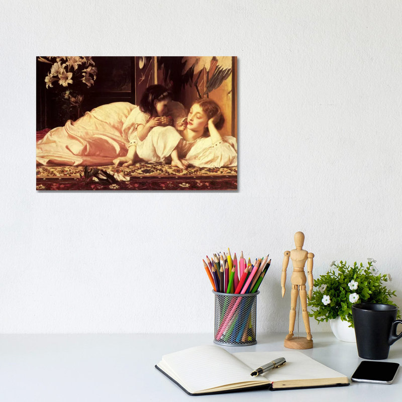 Mother And Child by Frederic Leighton - Wrapped Canvas Print