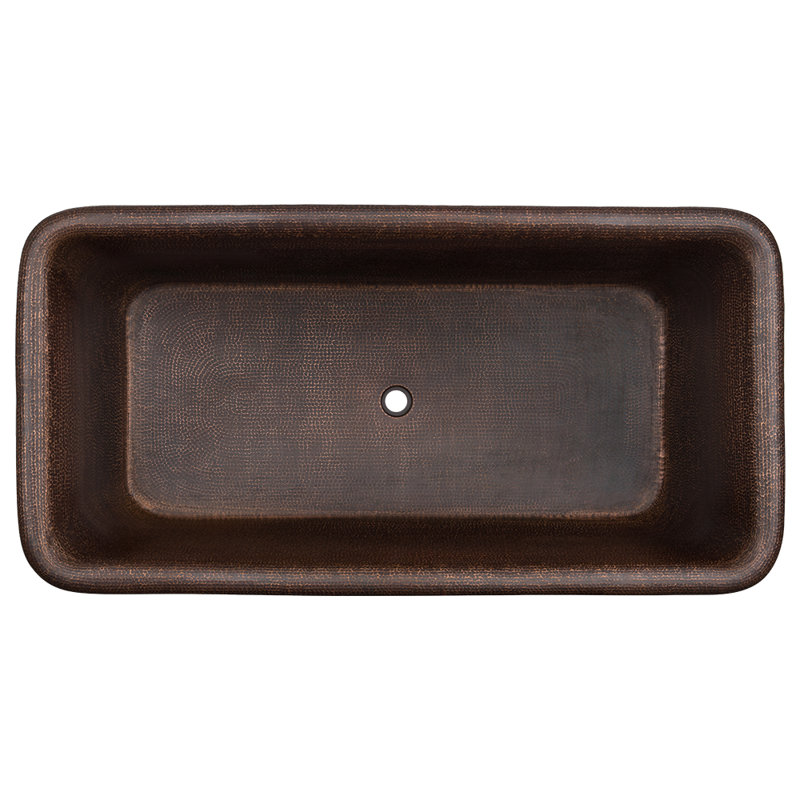 66" Hammered Copper French Curved Style Bathtub