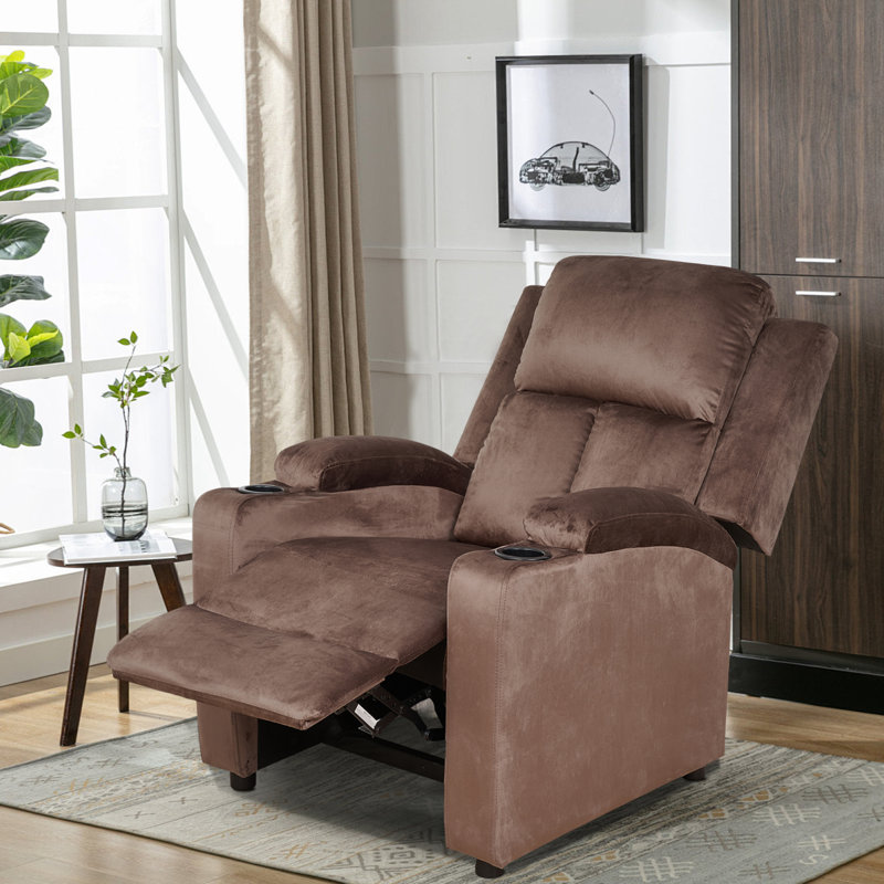 31.5'' Wide Recliner with  Cup Holder, Brown
