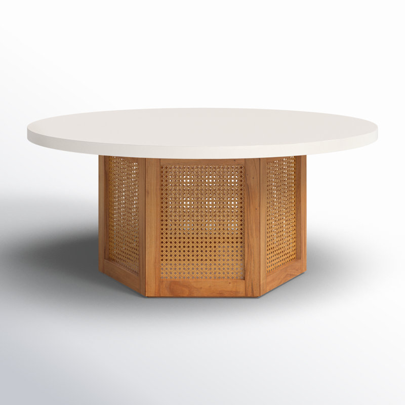 Pacetti Coffee Table, White Top/Natural Base