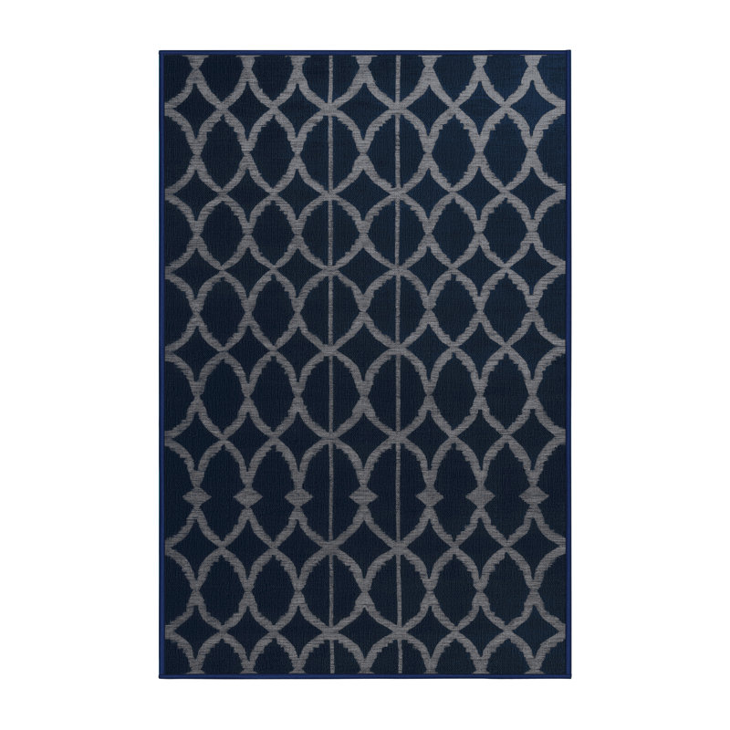 Tapis gris en treillis lavable à la machine, Rectangle 5 pi x 7 pi