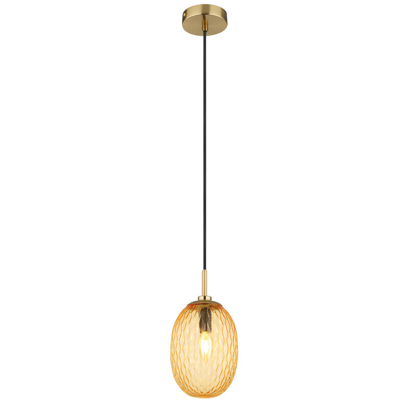 Beshoy 1 - Light Gold Pendant, Amber