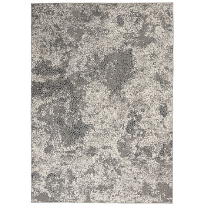 Abstract Area Rug in Gray