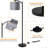 Floor Lamp For Living Room With 3 Color Temperatures LED Bulb, Standing Lamp Tall Industrial Floor Lamp For Bedroom, (9W LED Bulb, Wood Grain Pattern Lampshade Included) -Oil-Rubbed Bronze-2119415417-2119415420