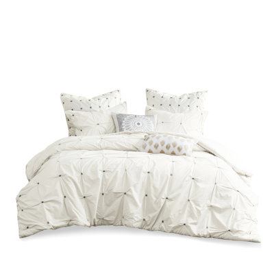 White Elastic Embroidery Comforter - 3 Piece Peculiar Bedding Extraordinary