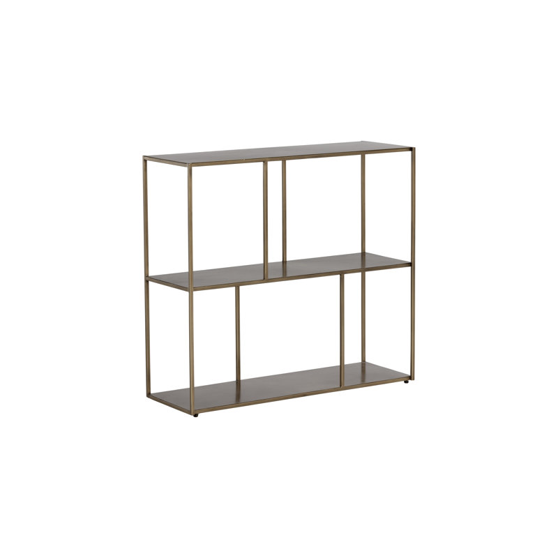 Eiffel Bookcase, Gold, (2 Shelves) 31" H x 34.75" W x 12" D
