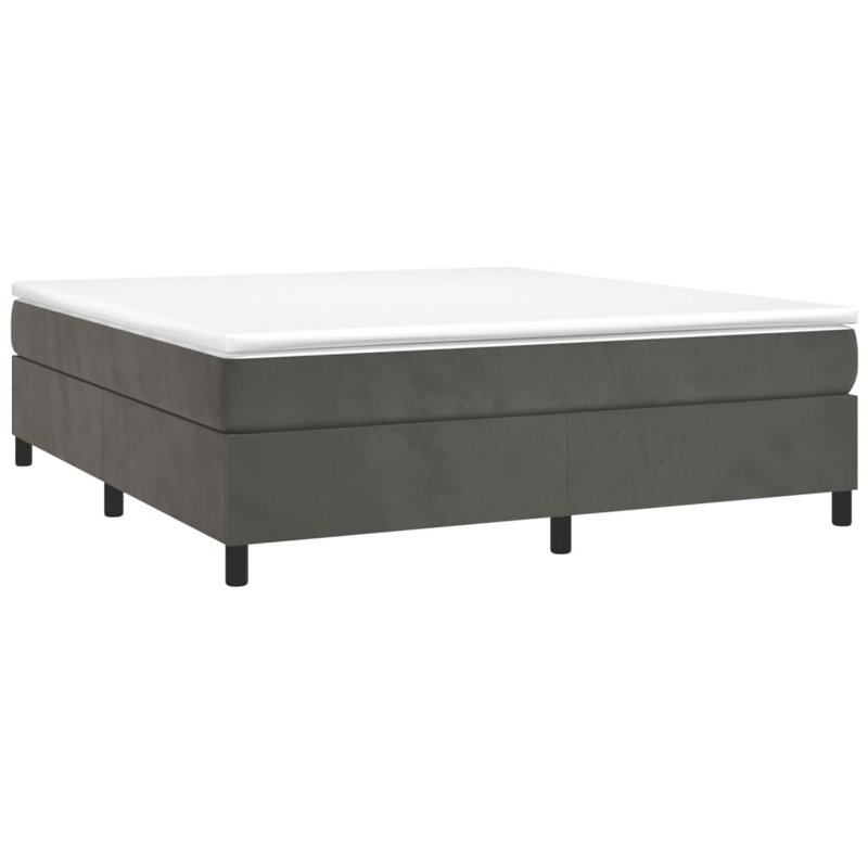 Bed Frame Velvet, Super King (6'), Dark Grey