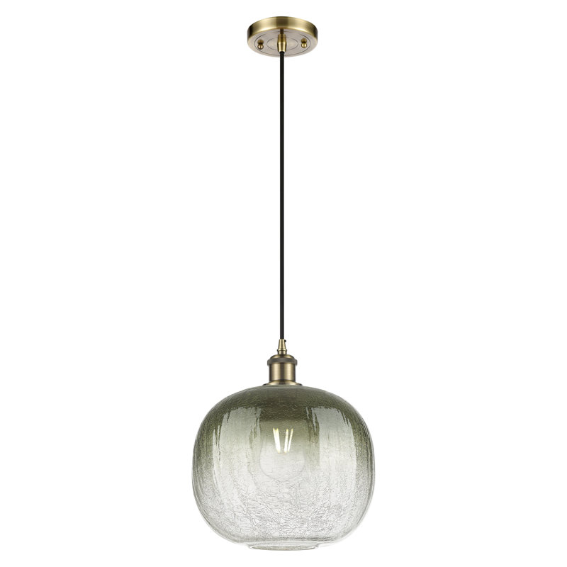 Ballston - Culpepper - Mini-luminaire suspendu à cordon 1 lumière 11 po, Ardoise, Laiton antique