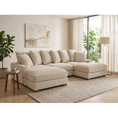 Canapé modulaire réversible de 89 po avec repose-pieds Arzuaga