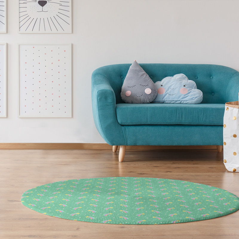 Chenille Indoor Rug, Round 5'