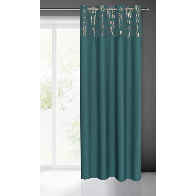 Tarren Semi -transparent Curtains Single Panel, 140 W x 250 D cm, Turquoise