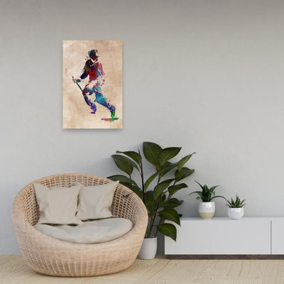 Vibrant Lacrosse Player Contemporary Wall Art