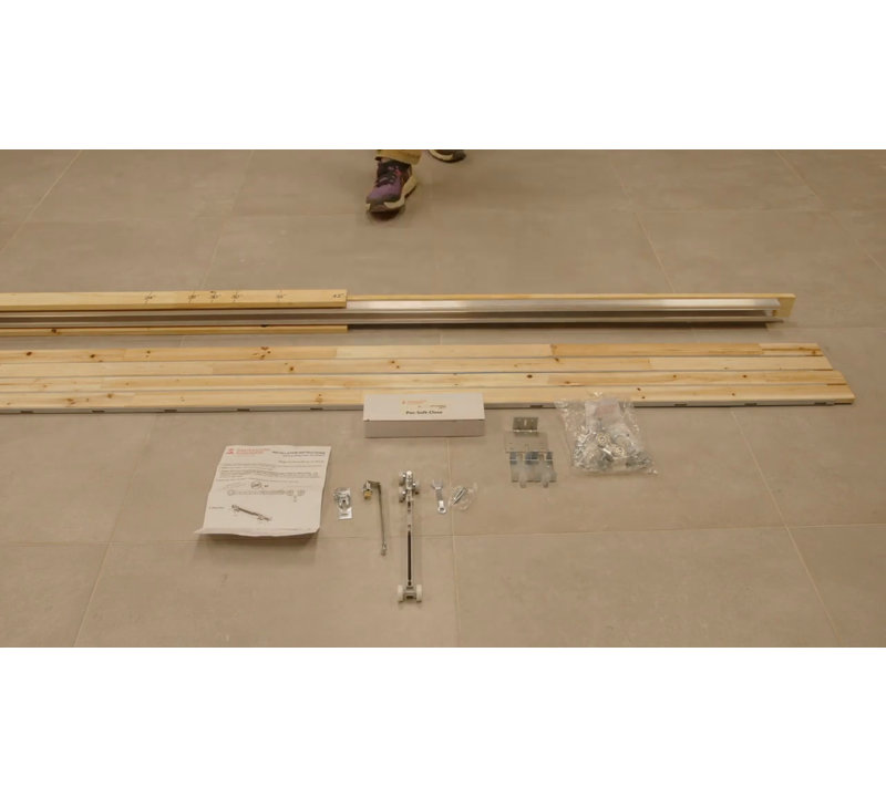 White MDF Sliding Pocket Door with Frosted Glass Panels
