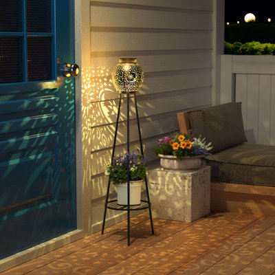Ensemble de 2 lampes solaires avec support pour plantes